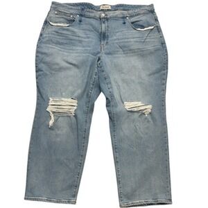 Madewell Jeans Womens 26W Perfect Vintage Straight Distressed Blue Made In USA